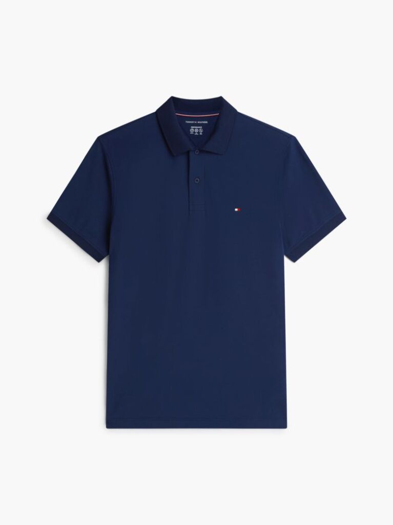 Blue Moisture Wicking Pique Regular Polo Shirt  Men