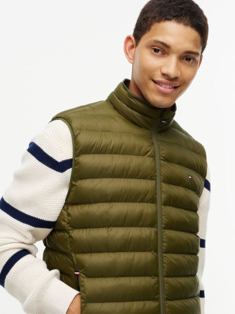 Green Packable Water Repellent Vest  Men