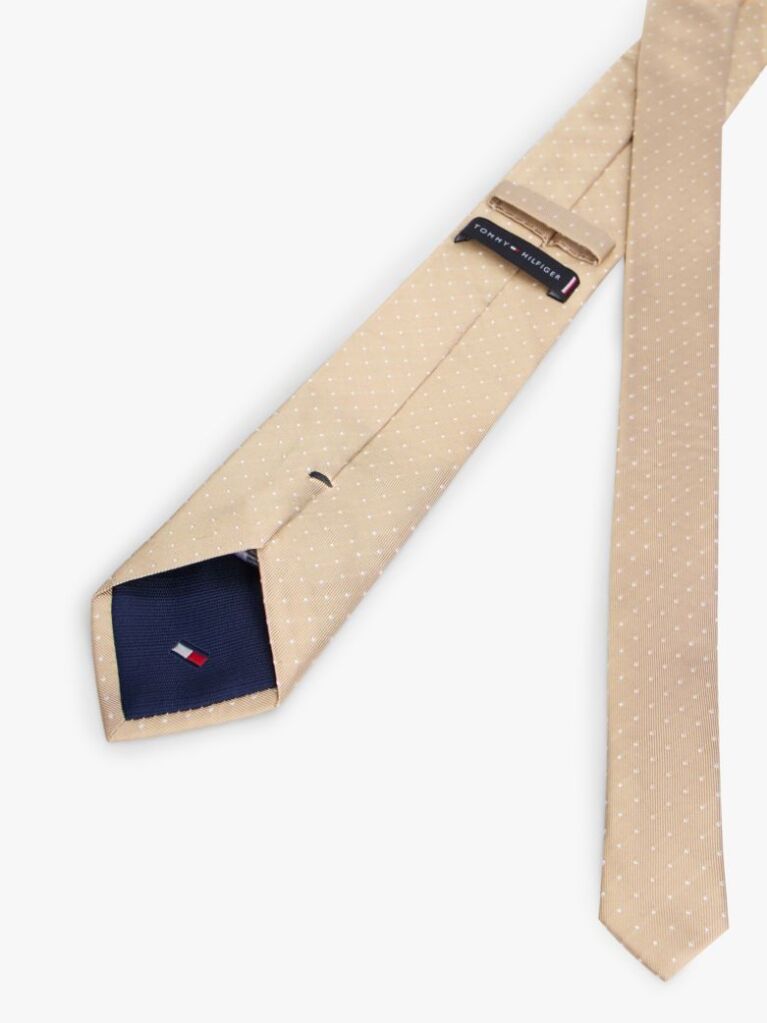 Beige Pure Silk Jacquard Micro Dot Tie  Men