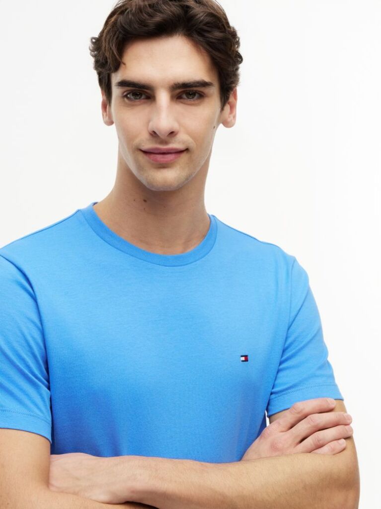 Blue Flag Embroidery T-Shirt  Men