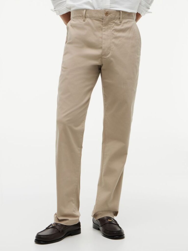 Beige Mercer Twill Flag Embroidery Regular Chinos  Men