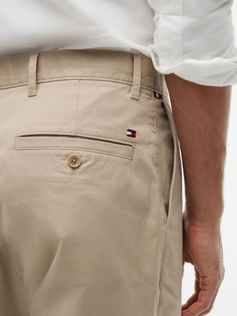 Beige Mercer Twill Flag Embroidery Regular Chinos  Men