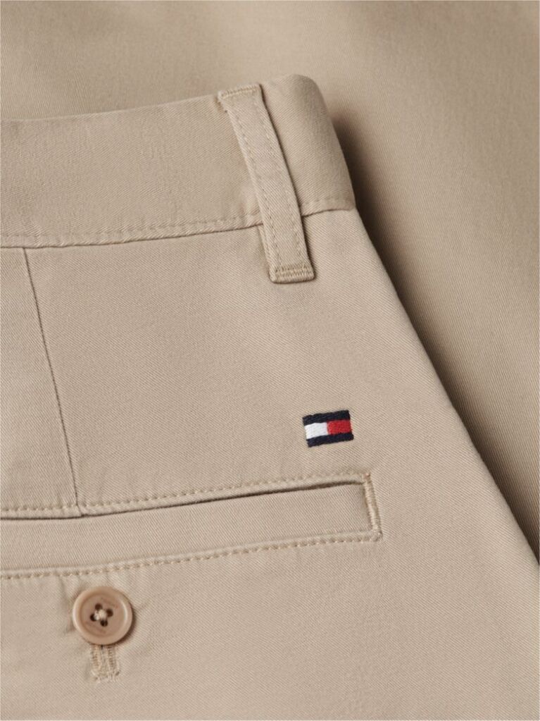 Beige Mercer Twill Flag Embroidery Regular Chinos  Men