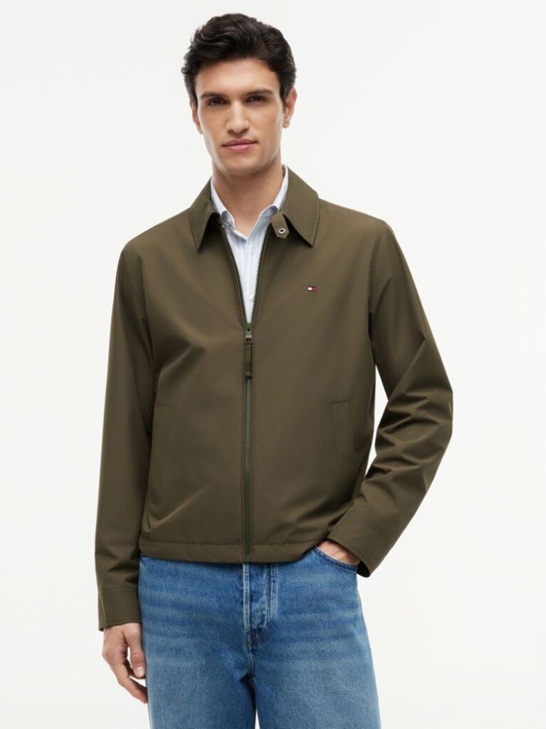 Green Packable Water Repellent Zip-Thru Ivy Jacket  Men