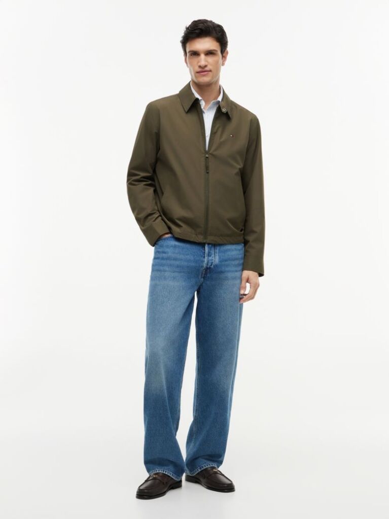 Green Packable Water Repellent Zip-Thru Ivy Jacket  Men