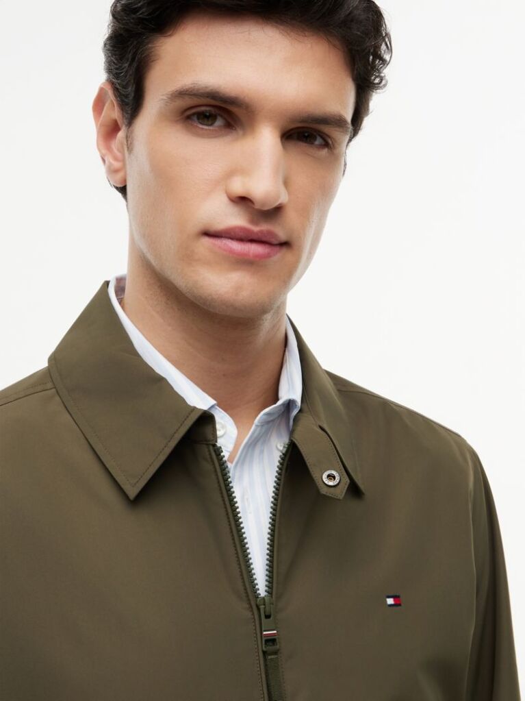 Green Packable Water Repellent Zip-Thru Ivy Jacket  Men