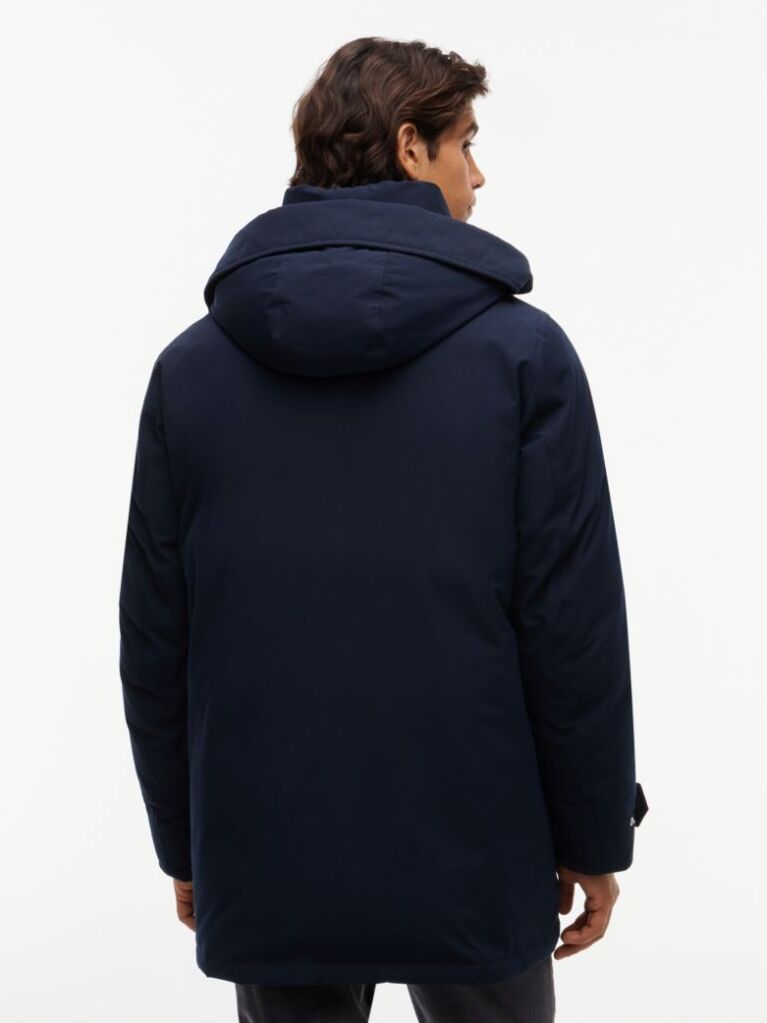 Blue Water Repellent Down Hooded Rockie Parka  Men