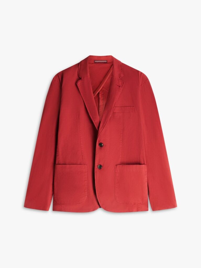 Κόκκινο Smart Casual Blazer Σε Κανονική Γραμμή  Άνδρες