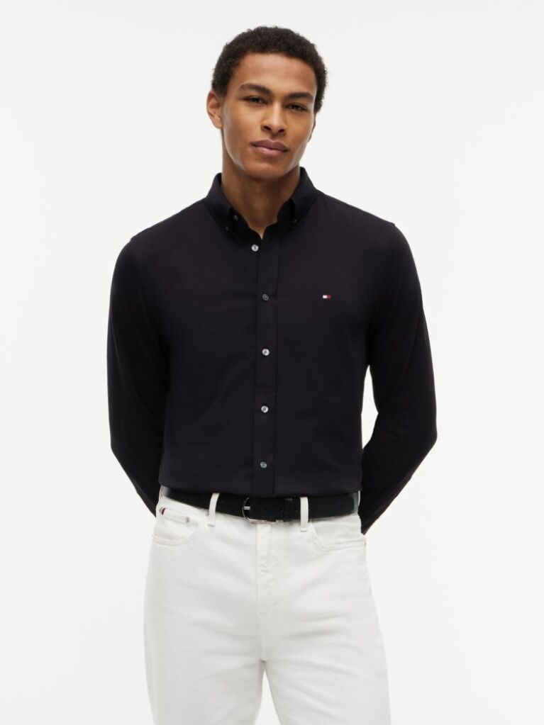 Black Performance Slim Shirt  Men