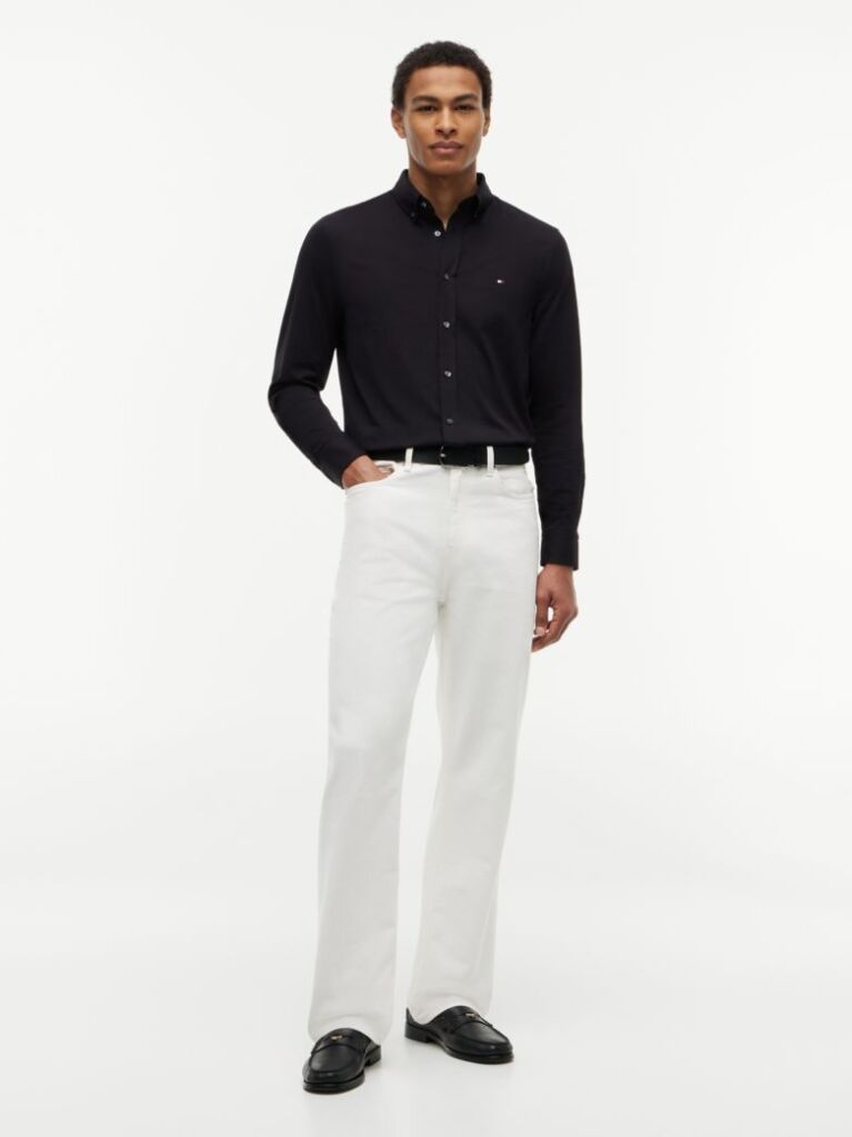 Black Performance Slim Shirt  Men