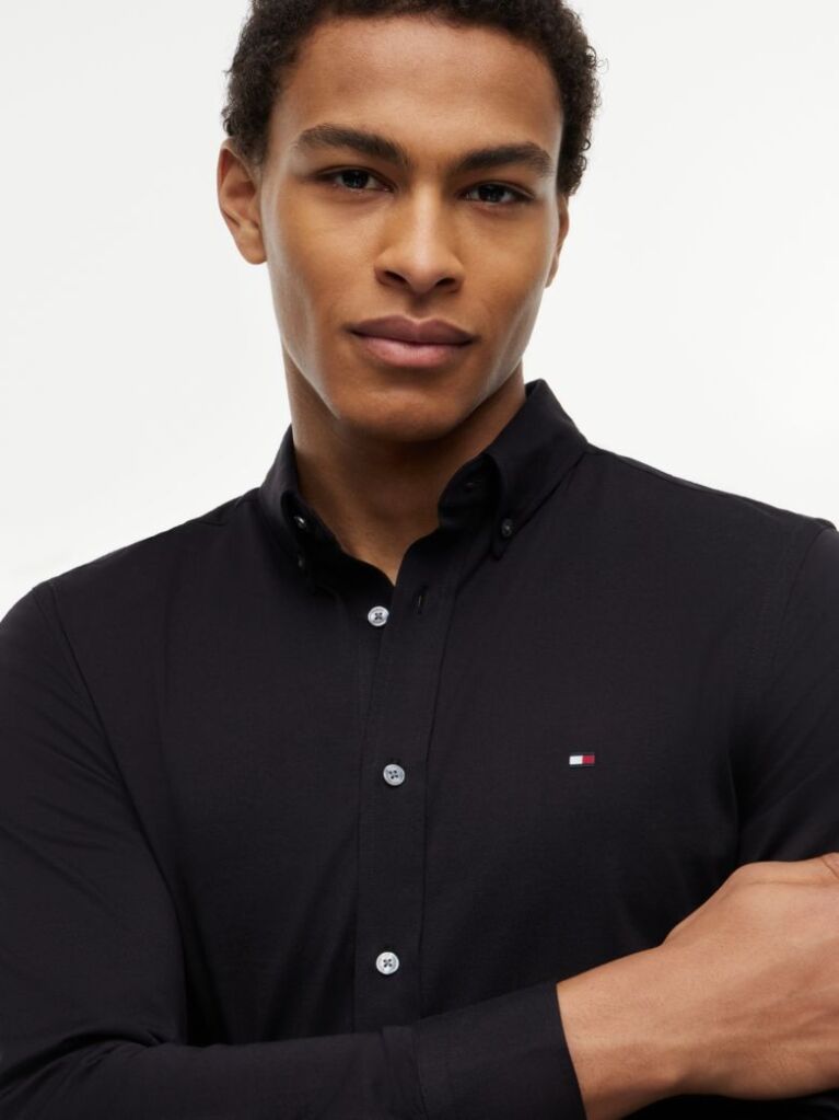 Black Performance Slim Shirt  Men