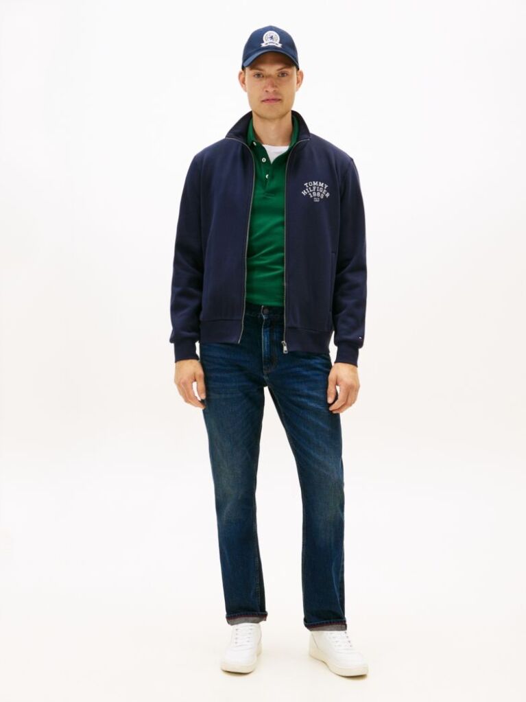 Blue Stand-Up Collar Track Jacket  Men