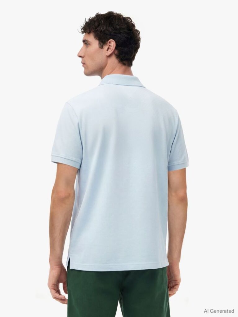Blue Regular Fit Concealed Placket Polo Shirt  Men