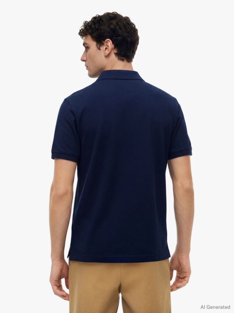 Blue Regular Fit Concealed Placket Polo Shirt  Men