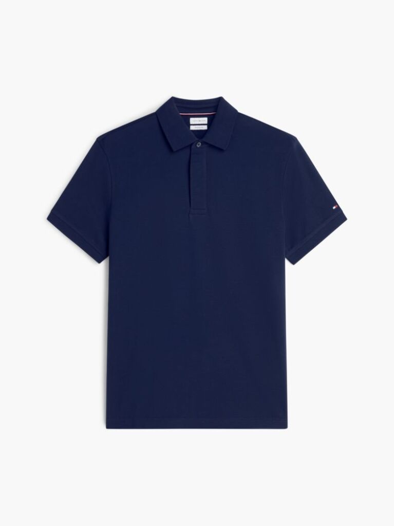 Blue Regular Fit Concealed Placket Polo Shirt  Men
