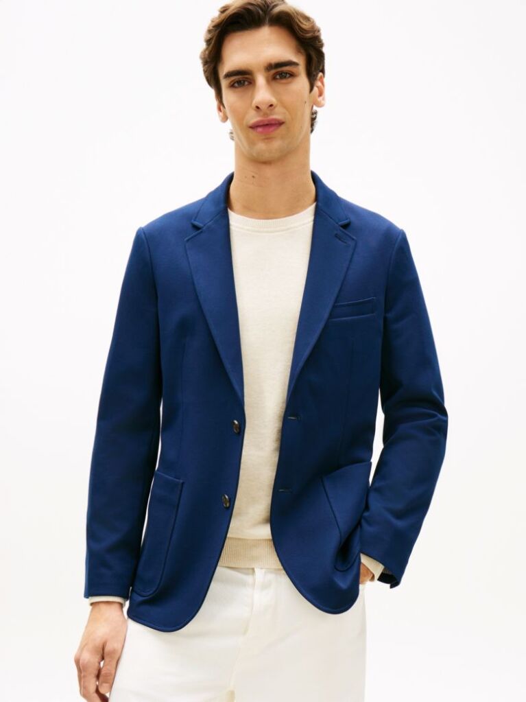 Blue Performance Smart Casual Regular Fit Blazer  Men