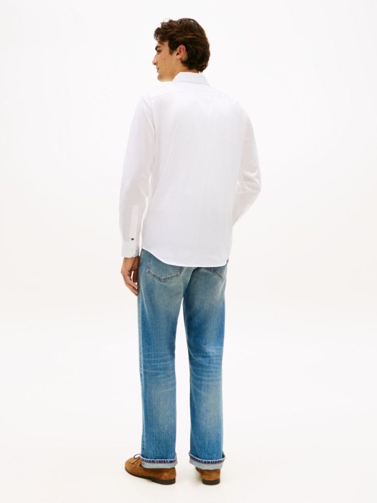 White Smart Casual TH Flex Regular Fit Shirt  Men