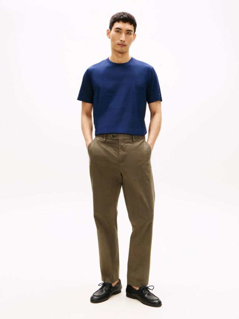 Μπλε Smart Casual T-Shirt Με Κλασική Λαιμόκοψη  Άνδρες