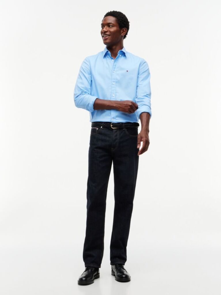 Blue Selvedge Regular Straight Leg Jeans  Men