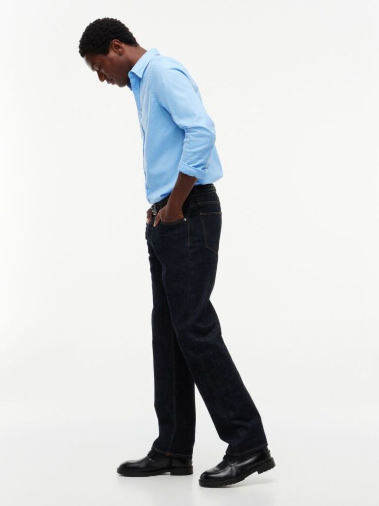 Blue Selvedge Regular Straight Leg Jeans  Men