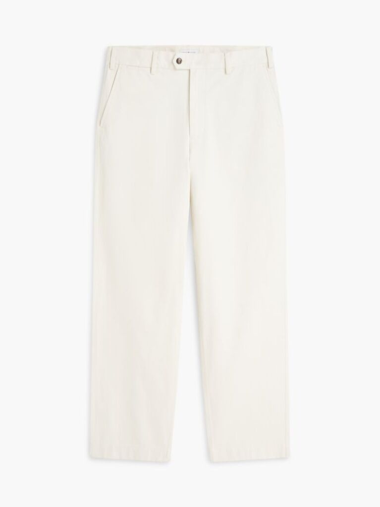 Beige Washed Relaxed Twill Chinos  Men