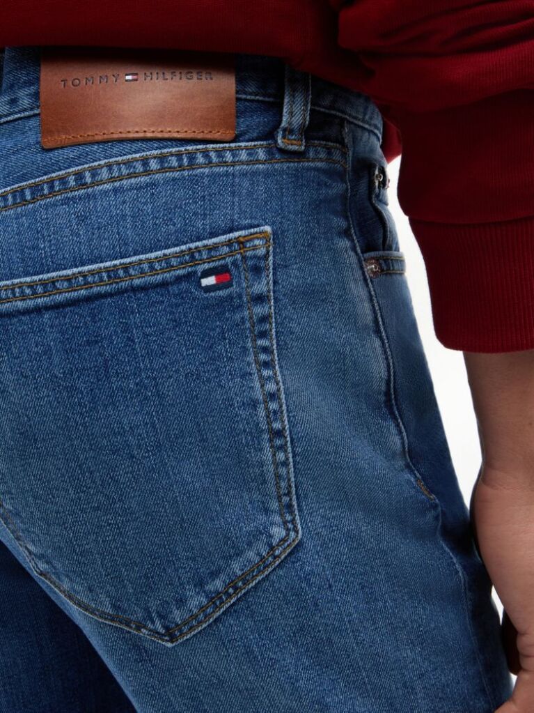 Blue Denton Whiskered Slim Straight Leg Jeans  Men