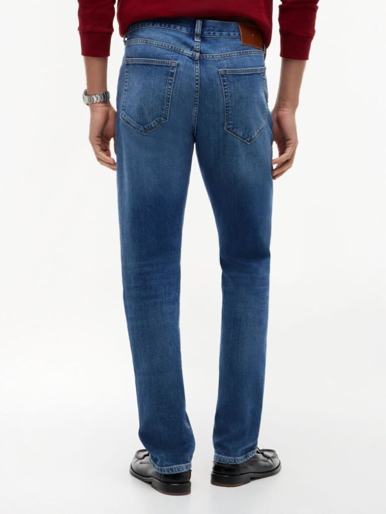Blue Denton Whiskered Slim Straight Leg Jeans  Men