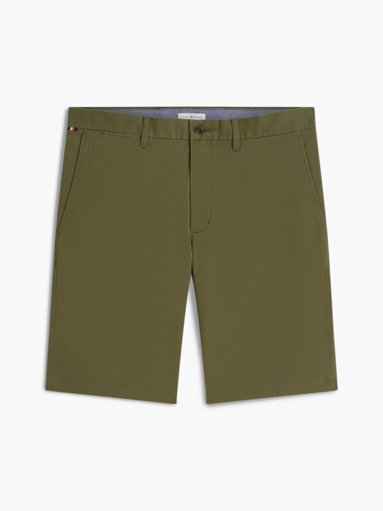 Green Denton Twill Slim 9.5" Inseam Bermuda Shorts  Men