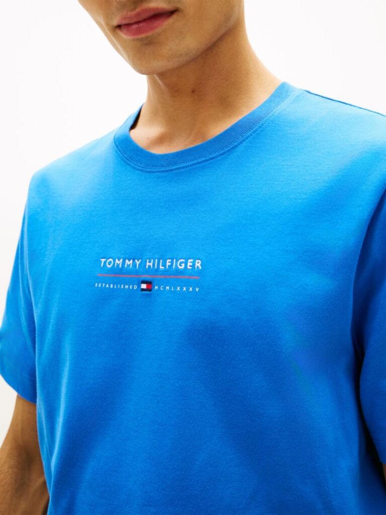 Blue Logo Jersey Crew Neck T-Shirt  Men