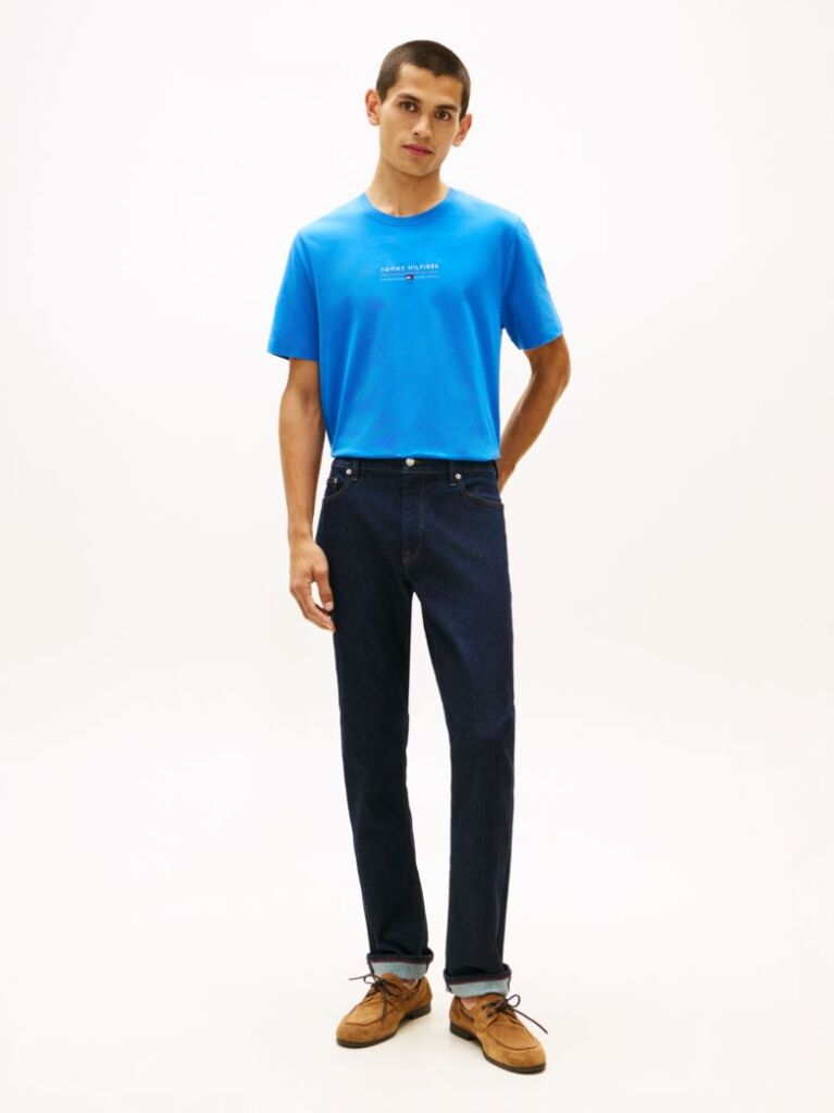 Blue Logo Jersey Crew Neck T-Shirt  Men