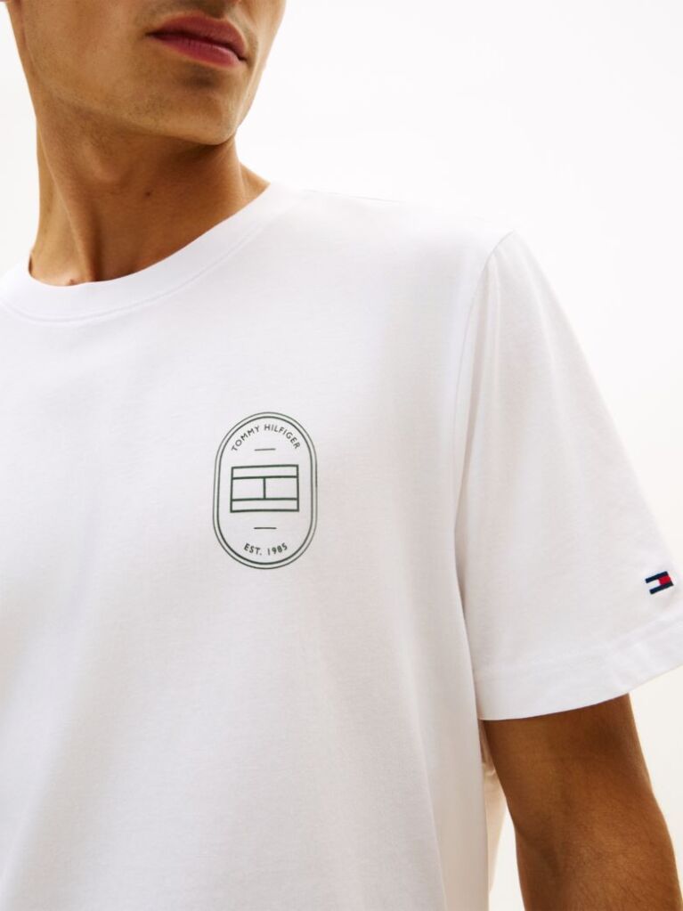 White Logo Crew Neck T-Shirt  Men