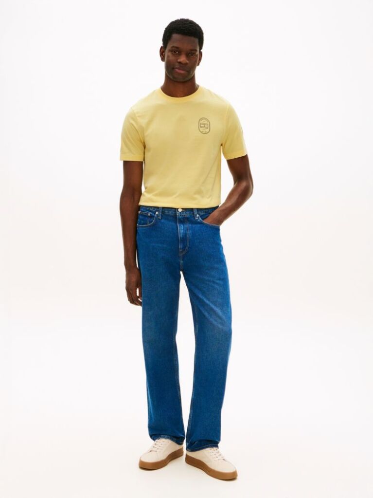 Yellow Logo Crew Neck T-Shirt  Men