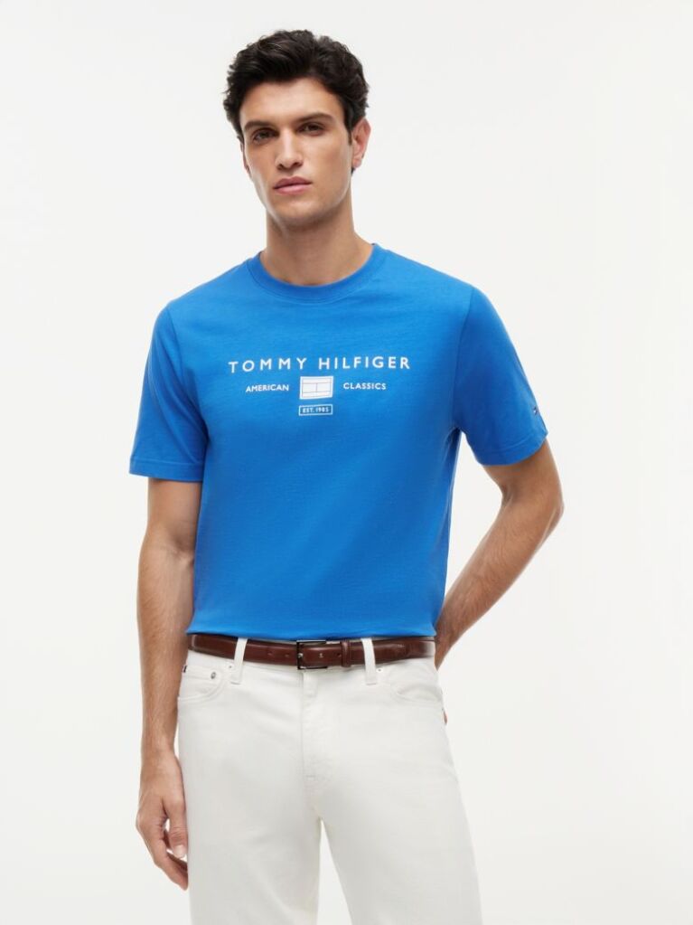 Μπλε T-Shirt Με Λογότυπο  Άνδρες