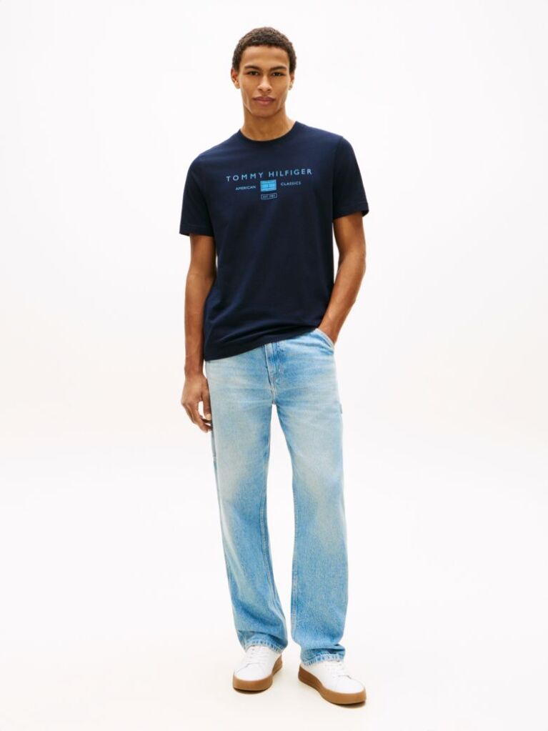 Μπλε T-Shirt Με Λογότυπο  Άνδρες