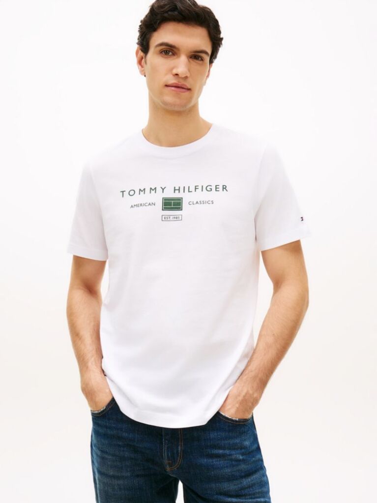 Άσπρο T-Shirt Με Λογότυπο  Άνδρες