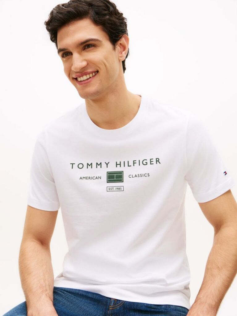 Άσπρο T-Shirt Με Λογότυπο  Άνδρες