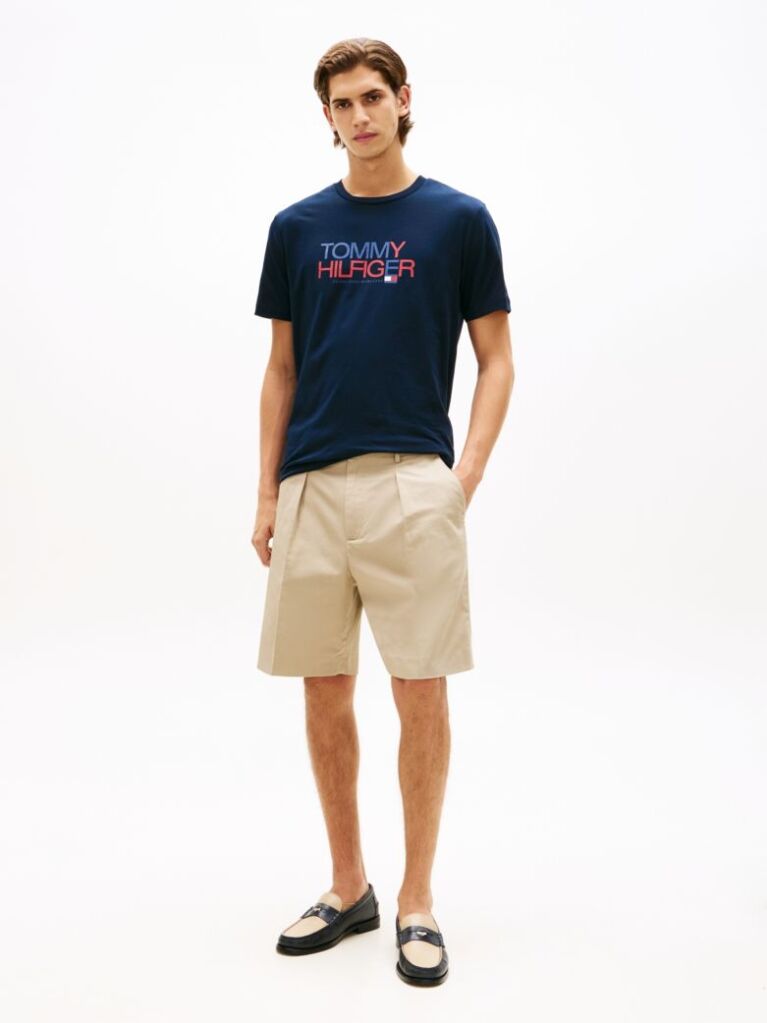 Blue Logo Graphic Crew Neck T-Shirt  Men