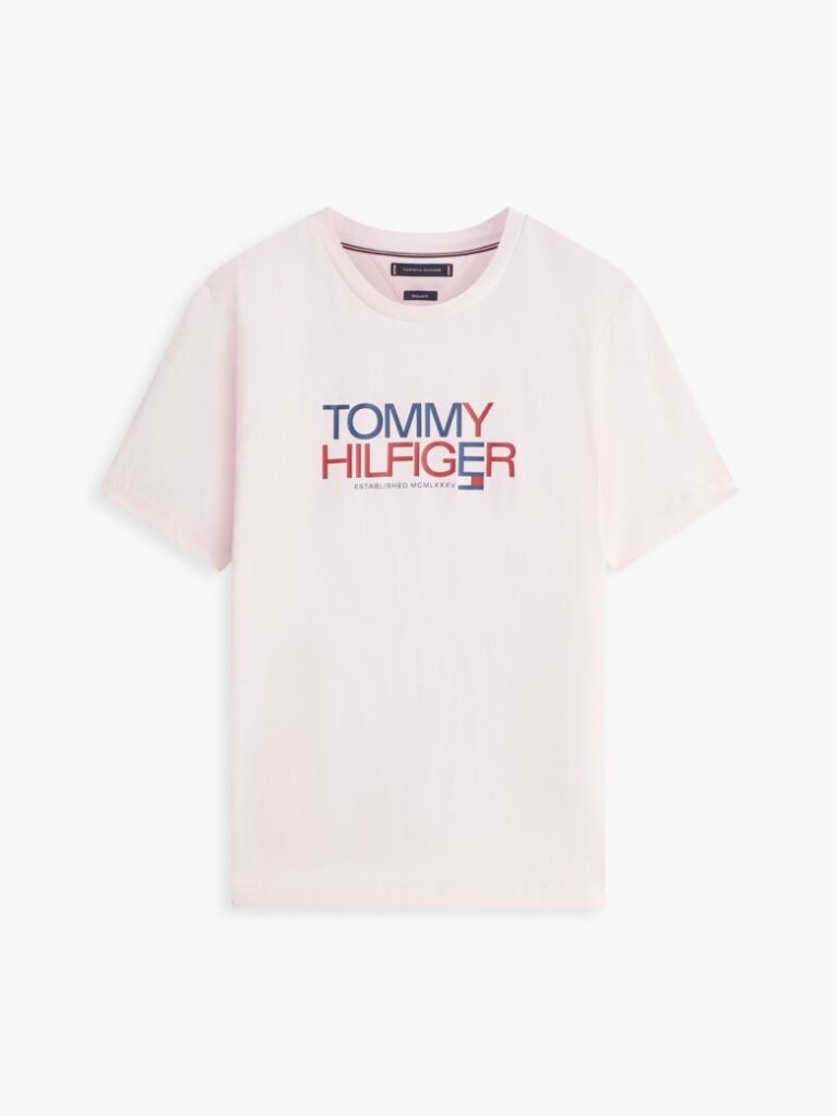 Ροζ T-Shirt Με Λογότυπο Και Γραφικό Σχέδιο  Άνδρες