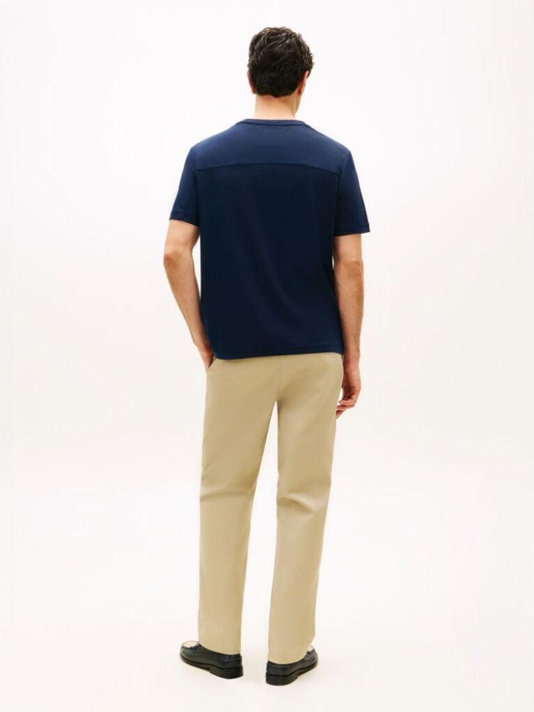 Blue Tonal Logo Interlock Knit T-Shirt  Men