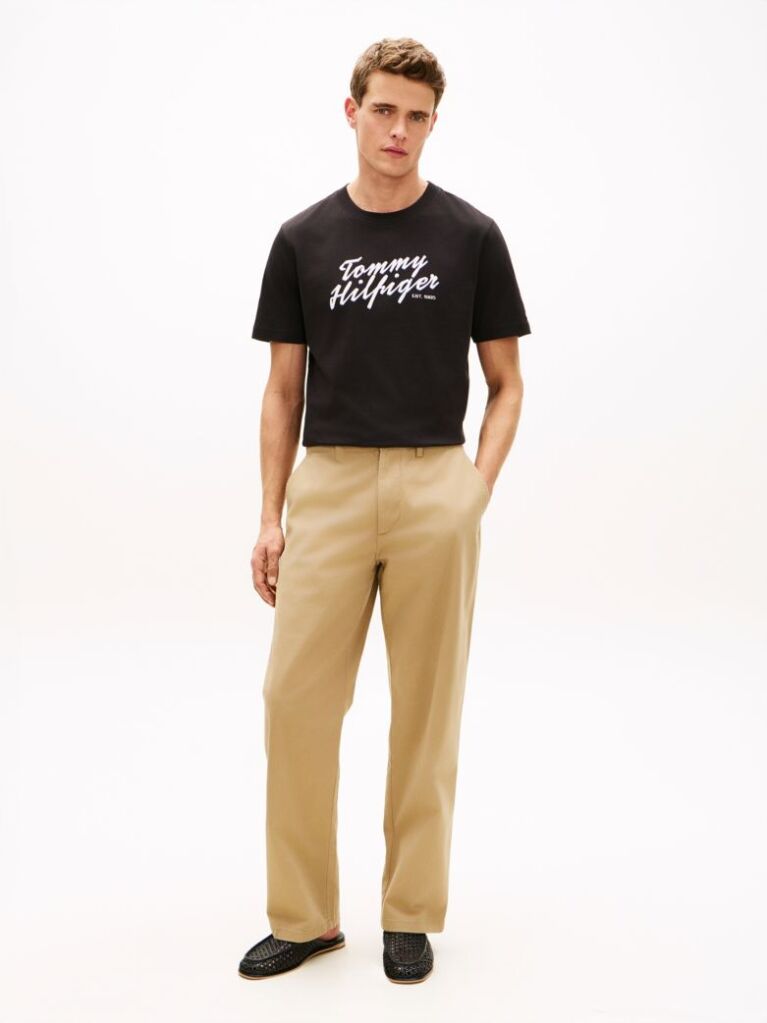 Black Logo Graphic Crew Neck T-Shirt  Men