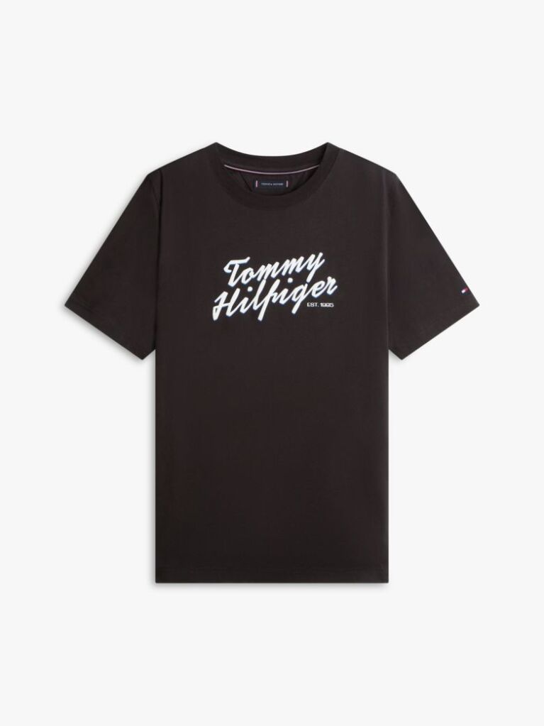 Black Logo Graphic Crew Neck T-Shirt  Men