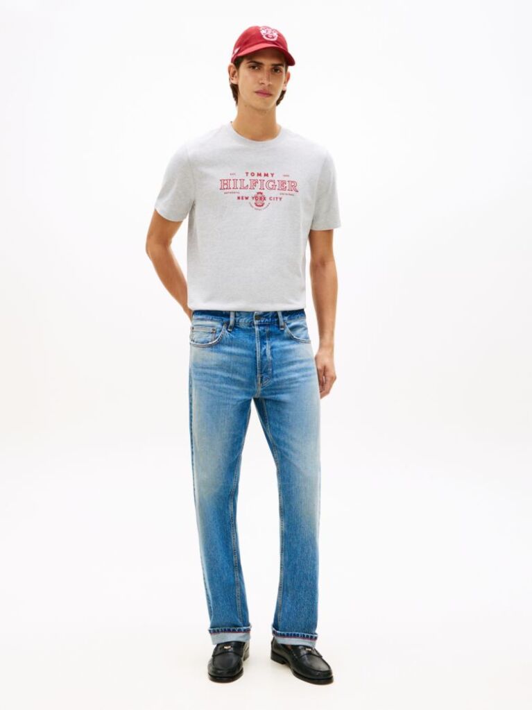 Grey Heritage Graphic Crew Neck T-Shirt  Men