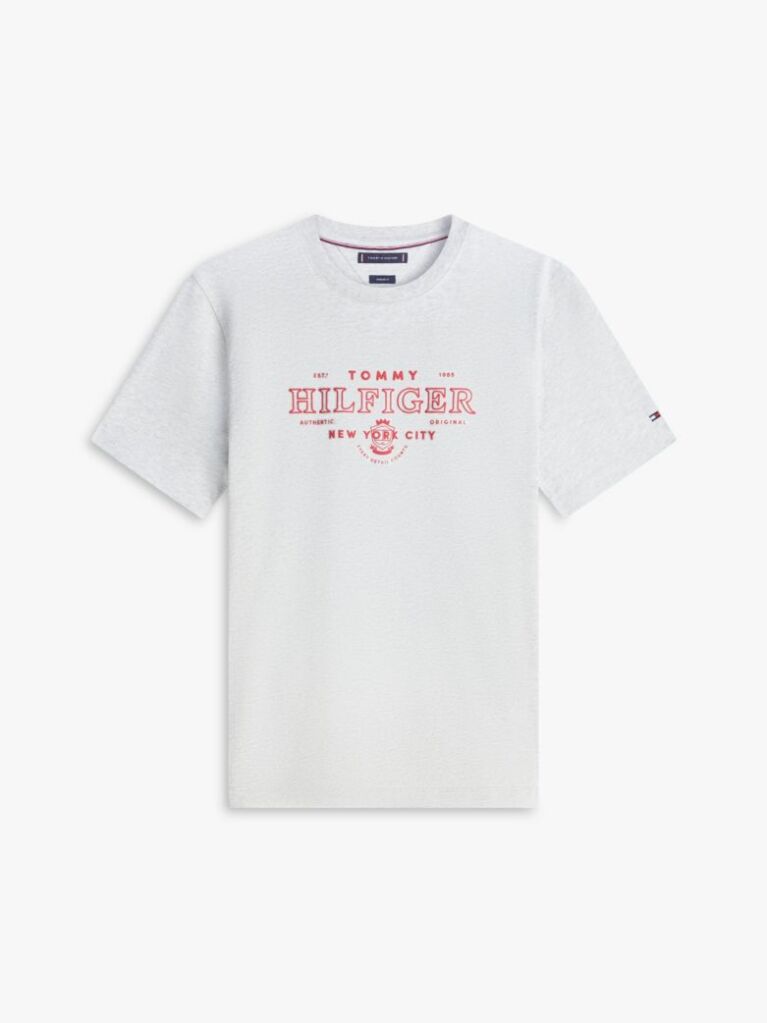 Grey Heritage Graphic Crew Neck T-Shirt  Men