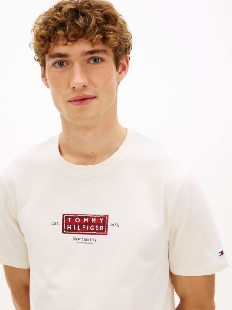 Beige Heritage Logo Jersey Crew Neck T-Shirt  Men