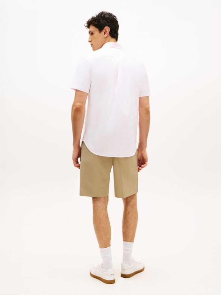 Pink Short Sleeve Stripe Shirt  Men