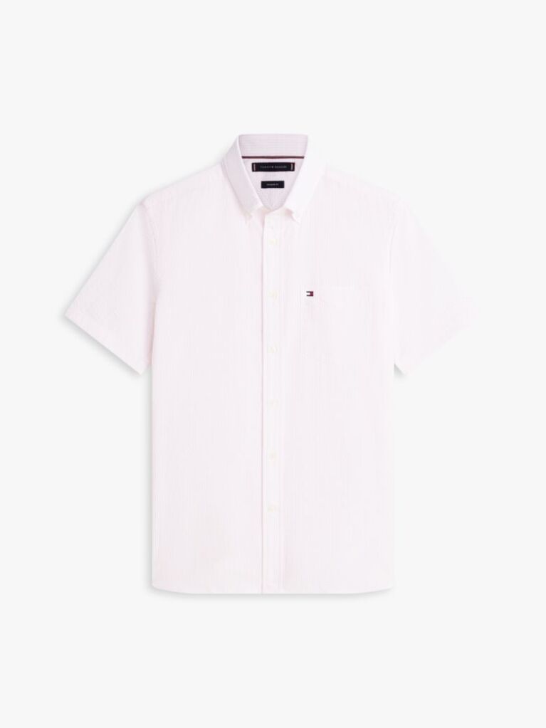 Pink Short Sleeve Stripe Shirt  Men