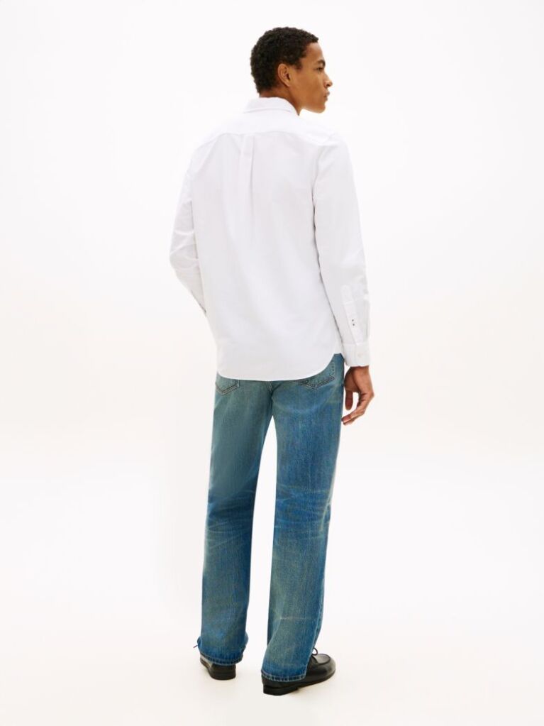 White Heritage Regular Fit Logo Embroidery Oxford Shirt  Men
