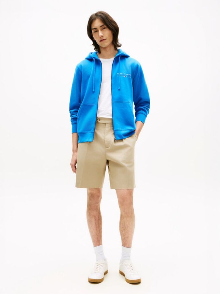 Blue Logo Terry Zip-Thru Hoody  Men