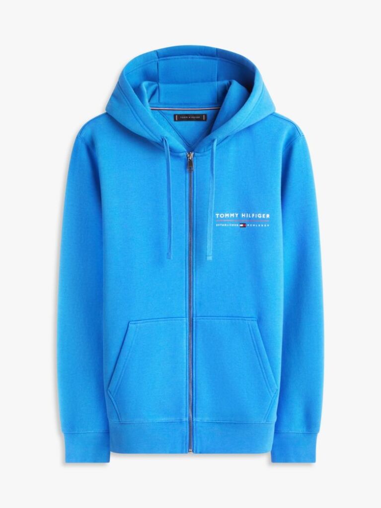 Blue Logo Terry Zip-Thru Hoody  Men