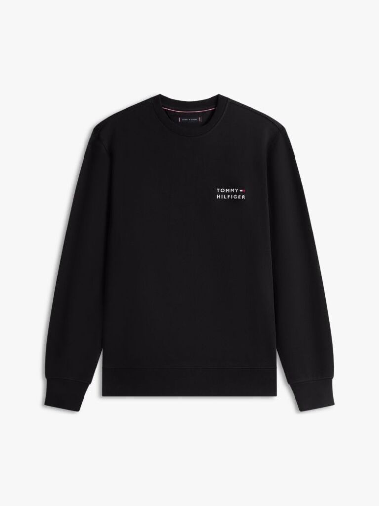 Black Logo Embroidery Terry Sweatshirt  Men